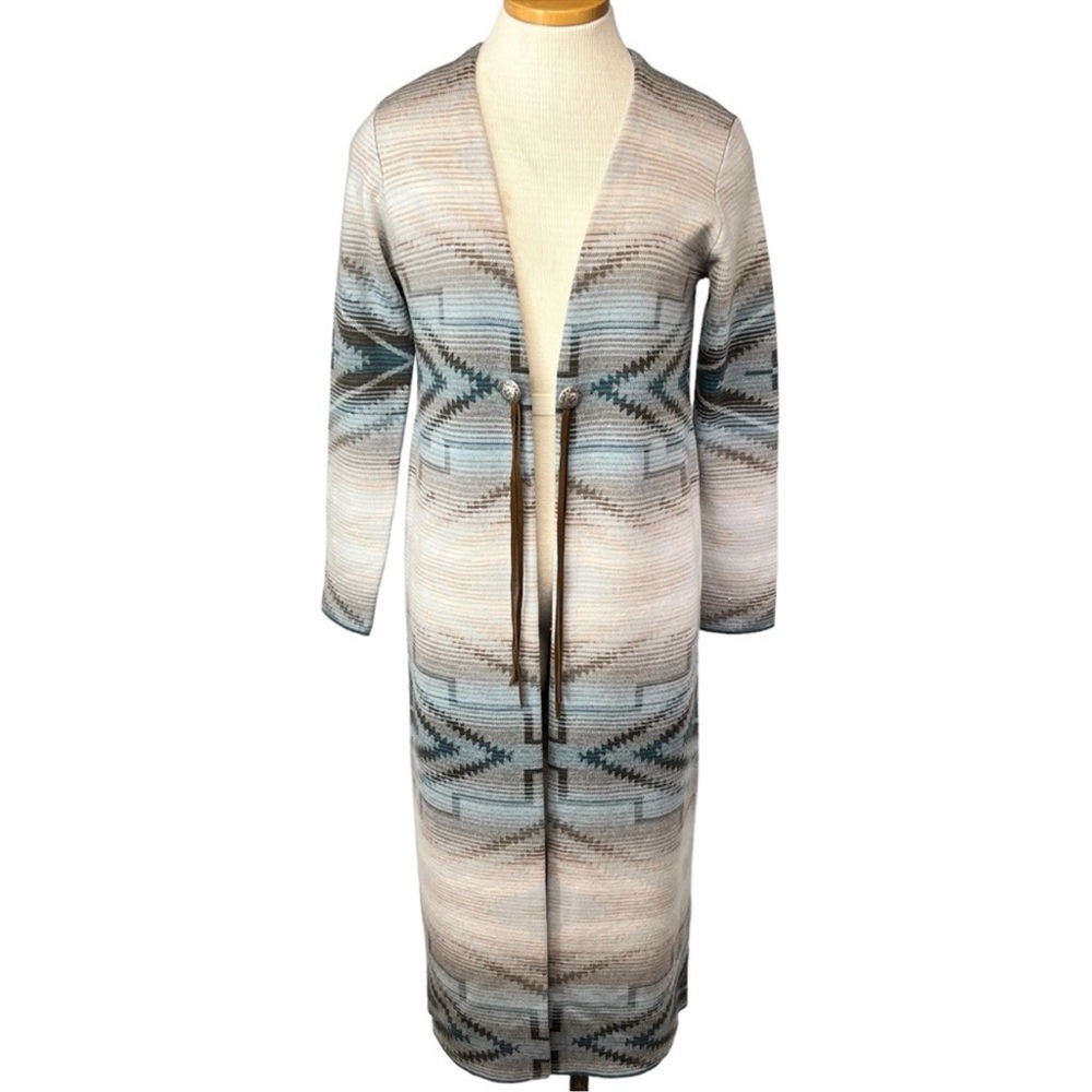 Pendleton Merino Wool Pinyon Duster Women XXS fits a Small in Tan Aqua